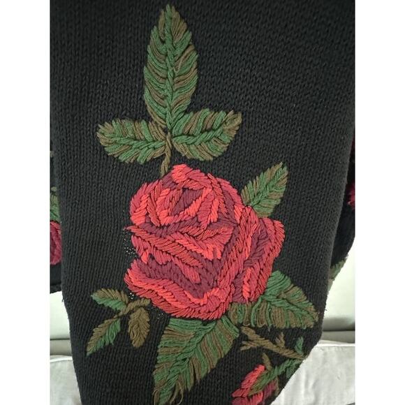 Vintage Jacque and Koko Plus Size 22 24 Floral Embroidered Knit Cardigan Artsy - Picture 6 of 10